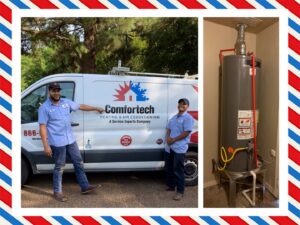 A technician servicing a Lennox outdoor air conditioning unit for Comfortech-Service Experts Jackson in Jackson, MS