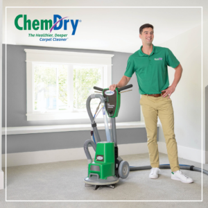 A ChemDry technician with a professional carpet cleaning machine from ChemDry of Calcasieu in Lake Charles, LA.