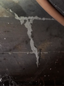 Termite mud tubes and cobwebs on a ceiling, indicating a pest problem addressed by Affordable Pest Technicians in Services Available In.