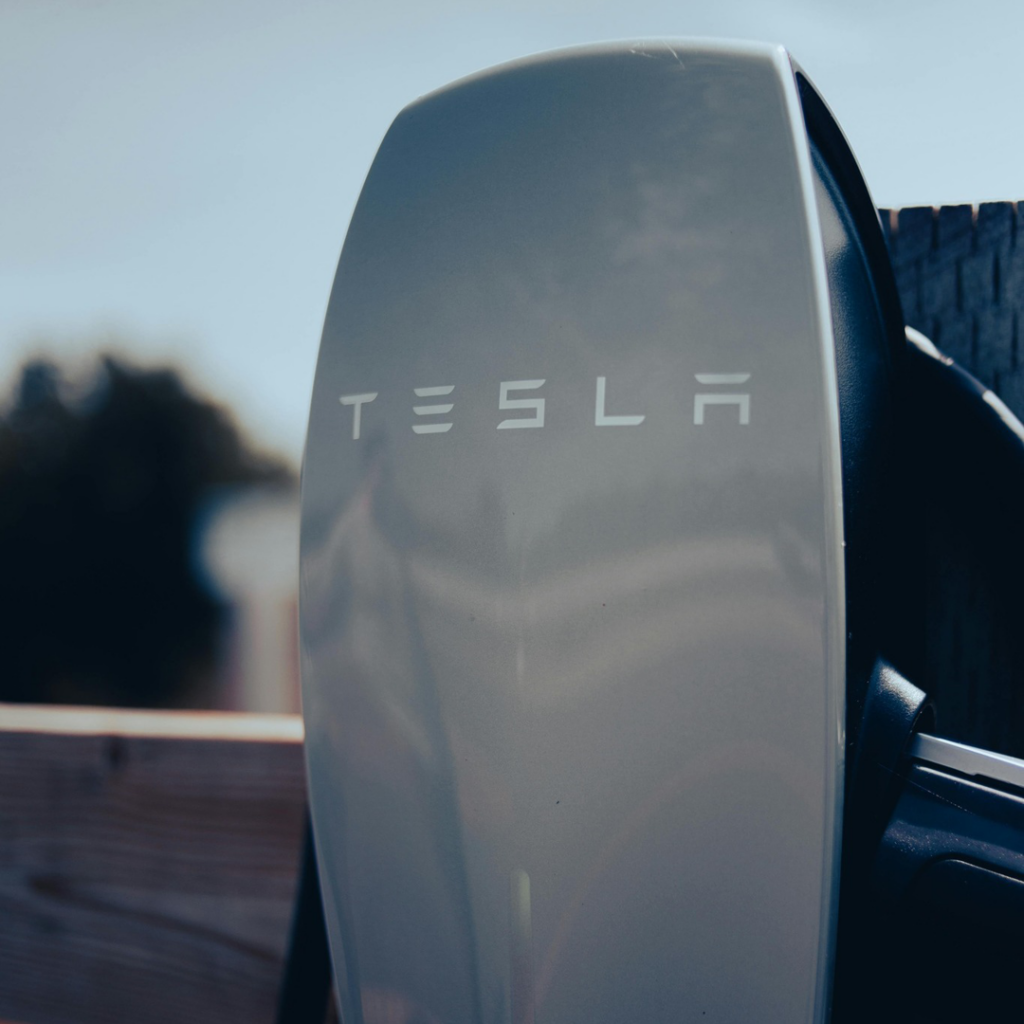 A Tesla electric vehicle charger installed, showcasing EV charging solutions by Mattox Electric, LLC in Dallas, TX.