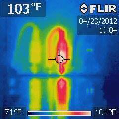 Thermal imaging scan identifying electrical hot spots by Southern Electrical Services in Houma, LA