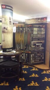 Tile, stone, and carpet displays in the Jordan's Flooring showroom in Martinsburg, WV