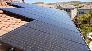 Solar panels installed on a tiled residential roof by Element Power Systems, Inc. in Brentwood, CA
