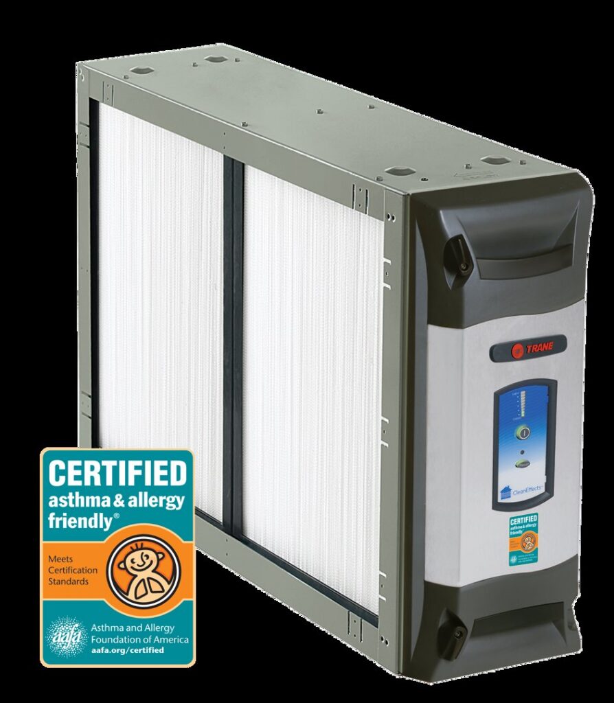 A Trane CleanEffects air filtration system, certified asthma & allergy friendly, offered by Sullivan Heating & Cooling in Depew, NY