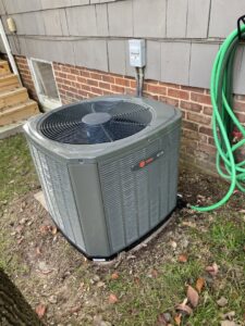 A Trane outdoor HVAC unit installed at a home by Malone Heat & Air, Inc. in Chattanooga, TN