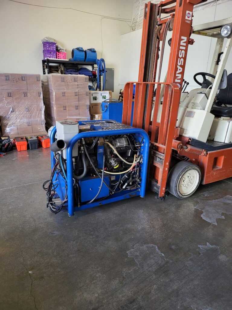 A powerful truck-mount carpet cleaning machine ready for service at Eco Clean Carpet and Tile Care in Rocklin, CA