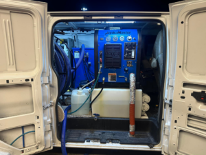 A powerful truck-mounted carpet cleaning machine used by Evolution Clean Care in Knoxville, TN