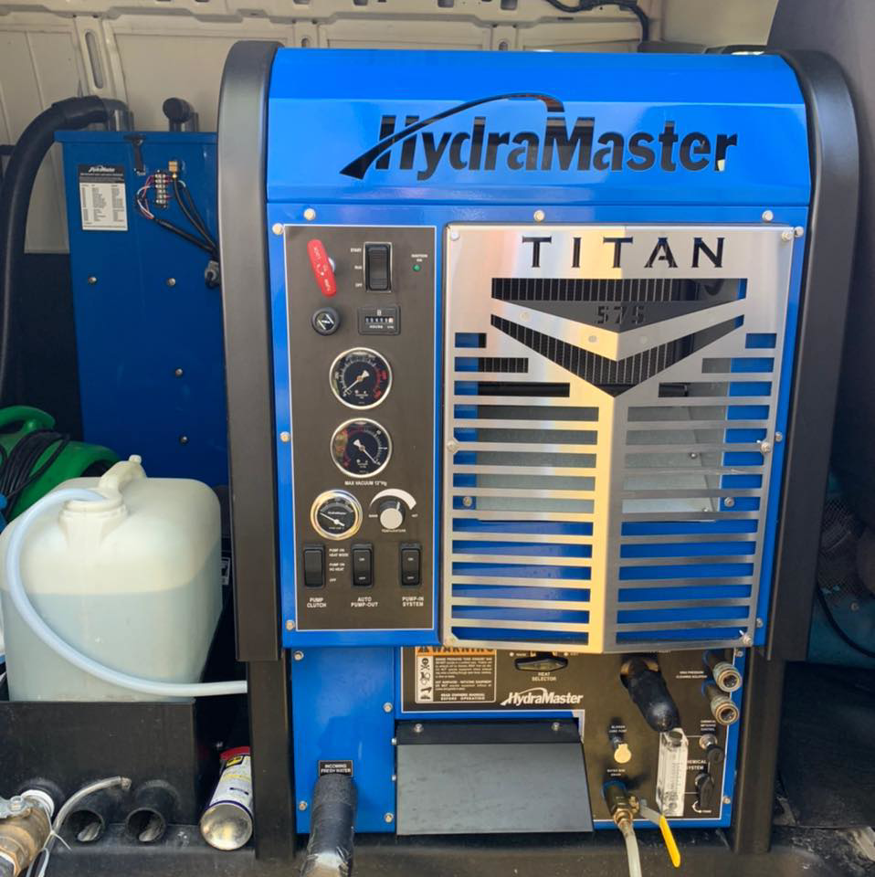 A powerful truck-mounted HydraMaster Titan carpet cleaning machine used by Promarc Carpet Care in Pine Bluff, AR.