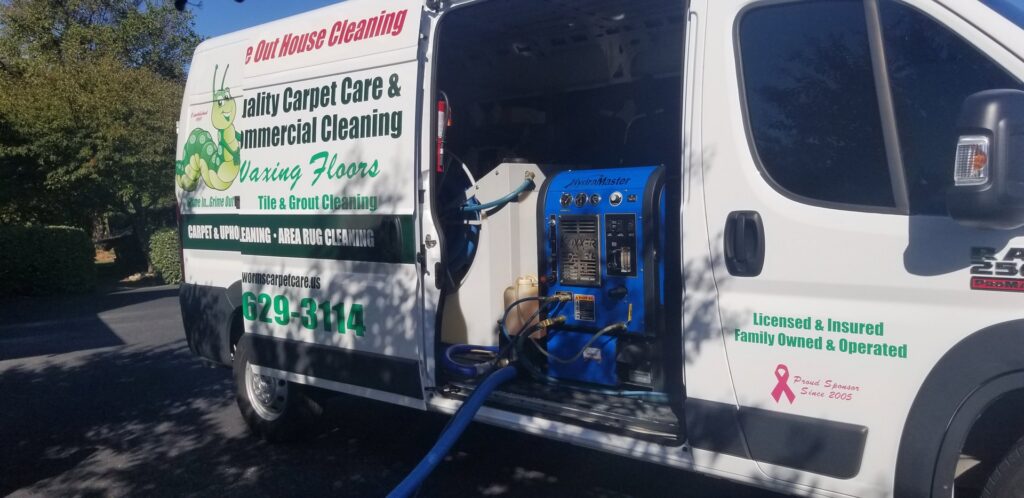 A powerful truck-mounted carpet cleaning machine from Worm's Quality Carpet Care & Commercial Cleaning, LLC in Seaford, DE.