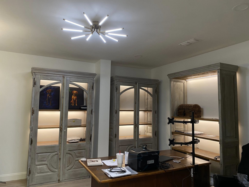 Custom under-cabinet lighting and ceiling fixture installed by Southern Electrical Services, LLC in Leesburg, VA.
