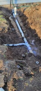 Underground plumbing pipes being repaired by Call The Doc Air Doctor Heating, Air Conditioning and Plumbing in Richardson, TX.