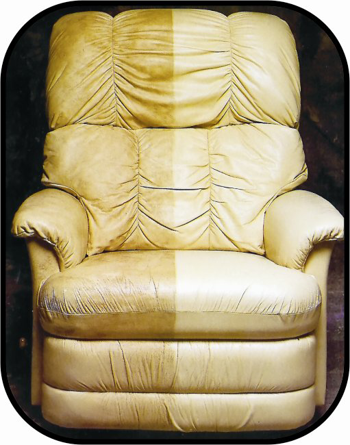 Before and after comparison of an armchair cleaned by Royal ChemDry Carpet & Upholstery Cleaning in Miami, FL