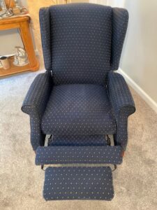 A professionally cleaned upholstered recliner by Select Carpet Clean LLC in Scranton, PA.