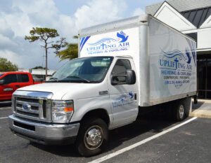 An Uplifting Air, LLC service truck ready for a job in San Antonio, FL.