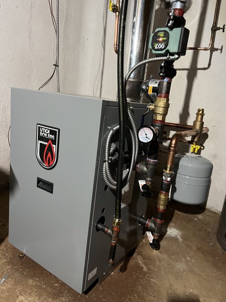 Utica Boilers heating system installation by Breyer's Heating & Air Conditioning in Belleville, MI