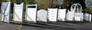 A display of various fence styles and materials offered by Fence Connection, Inc. in Elgin, IL.