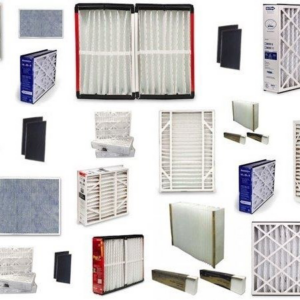 A collage showcasing various HVAC air filters, including pleated and carbon filters, from Sierra Filtration Products, Inc. in Reno, NV.