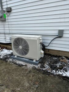 A wall-mounted "Hot Dawg" garage heater installed by Raymond Plumbing, Heating & Air Conditioning in Lorain, OH.