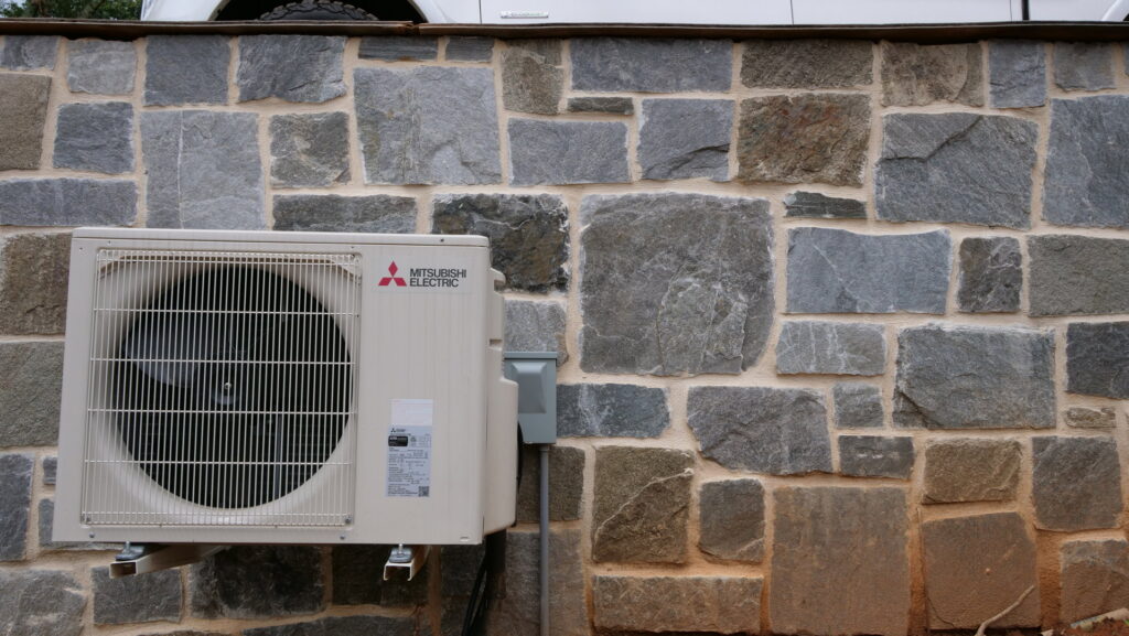 A Mitsubishi Electric wall-mounted mini-split HVAC unit installed by Eastergard HVAC in Greenville, SC.