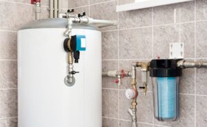 A residential water heater and water filtration system installed by J & J Heating and Cooling, Inc. in Lancaster, PA.