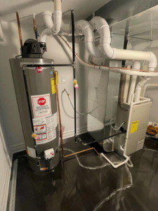 A new water heater and HVAC system installation with extensive piping and ductwork by JL Heating & AC LLC in Chicago, IL
