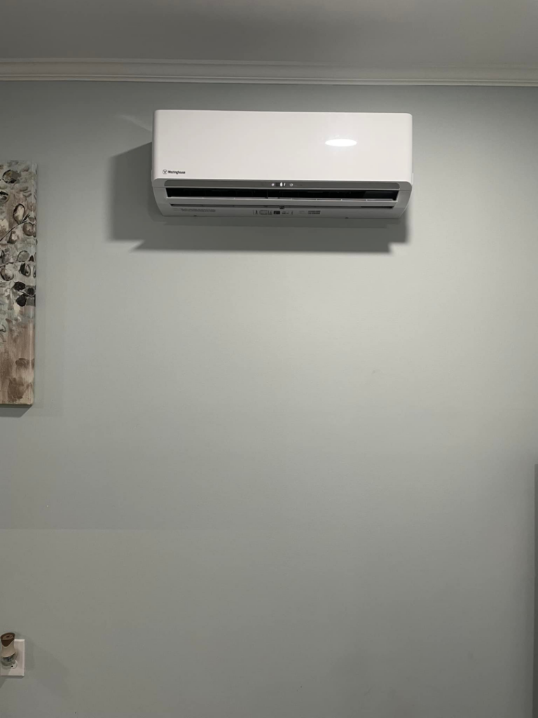 A Westinghouse wall-mounted mini-split indoor unit installed by MTZ Heating and Air Conditioning in Charlotte, NC.