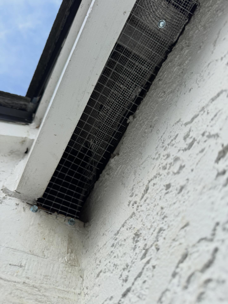 Wildlife exclusion mesh installed on a building vent by Ultra Pest in Mt. Pleasant, SC
