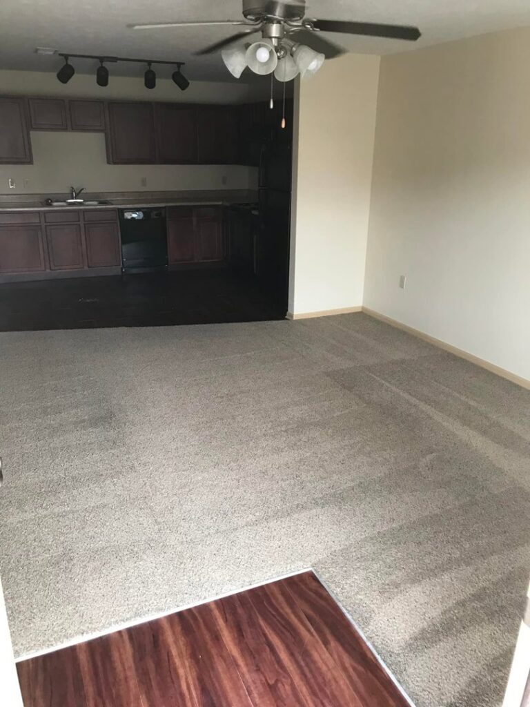 Reliable Carpet Cleaning LLC vans set up for a carpet cleaning job in snowy winter conditions in Liverpool, NY.