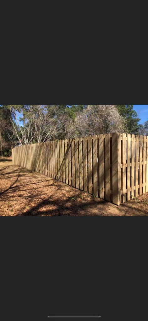 A completed wood privacy fence project by ATM Construction in North Augusta, SC.