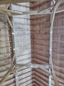 Multiple recessed lights installed in a wooden ceiling by Ryco Electric in York, PA