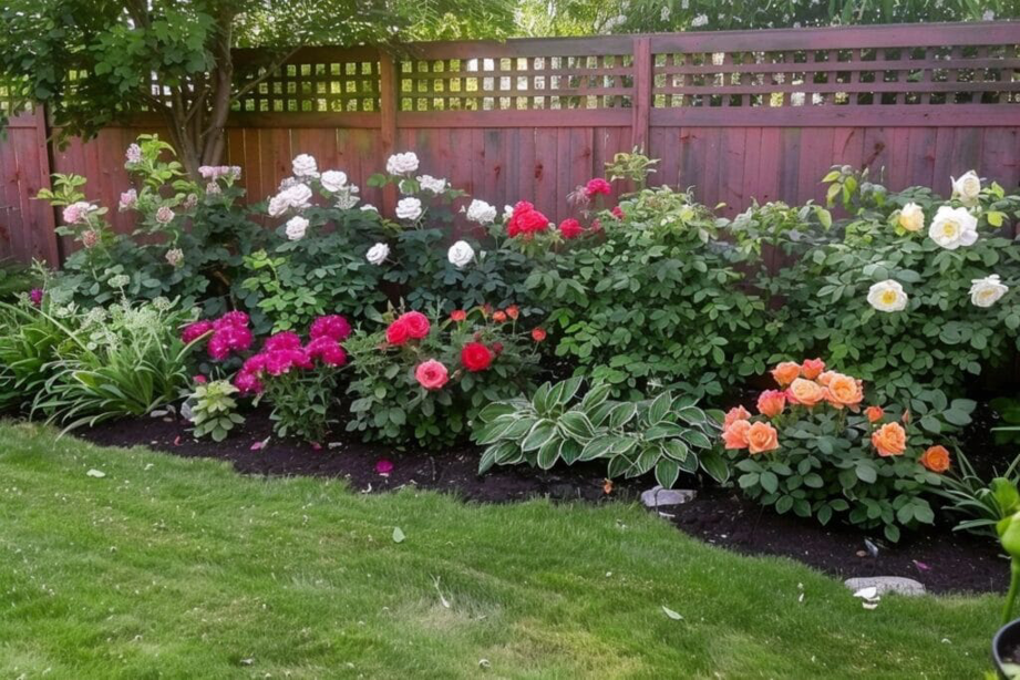 A beautiful wooden lattice fence enhancing a garden, installed by The Columbus Fencing Company in Columbus, GA.