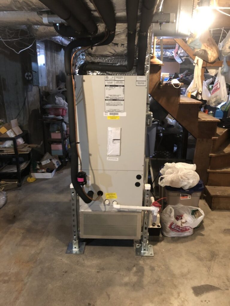 A York air handler unit and ductwork installed in an attic space by Dane HVAC in Willowbrook, IL.
