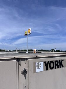 A York commercial rooftop HVAC unit serviced by Springfield HVAC Company in Springfield, MO.