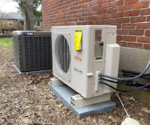 YORK and Fujitsu outdoor HVAC units installed by Wright Heating and Air in Louisville, KY.