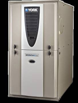A YORK furnace and air handler unit, a heating system provided by Environmental Heating & Air NC in Cary, NC.