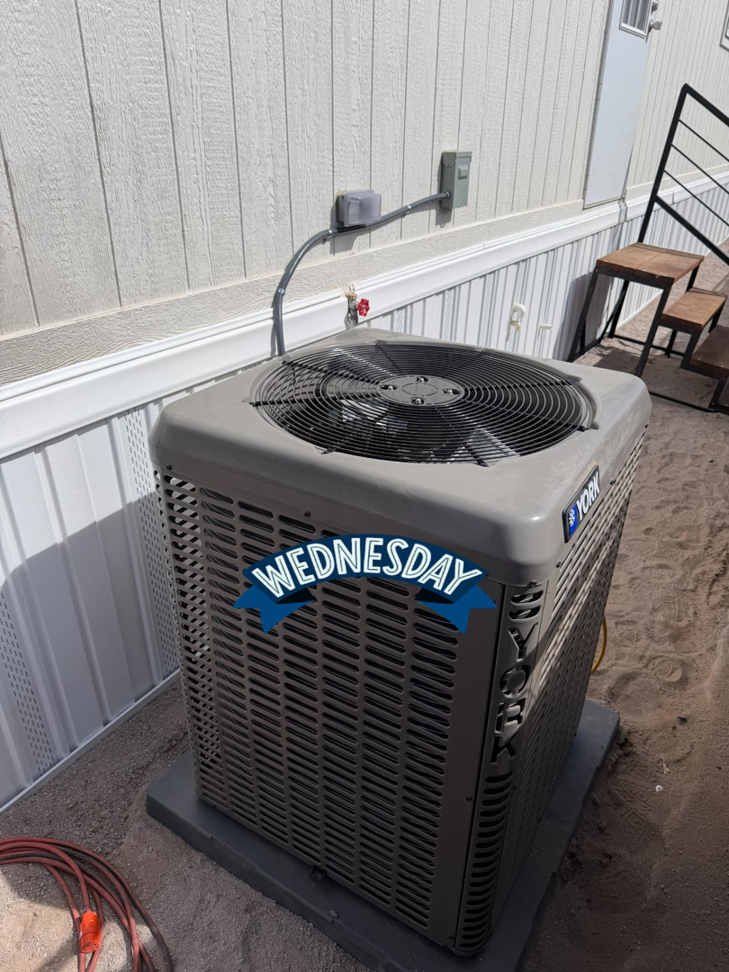 A York brand outdoor AC unit installed or serviced by Legacy Mechanical LLC in Sunland Park, NM.