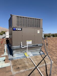 A new York rooftop HVAC unit installed by Dakine Heating & Cooling, LLC in Las Vegas, NV.