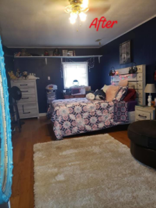A neatly organized bedroom after professional tidying by Pristine Cleaning Co. in Jonesboro, AR.