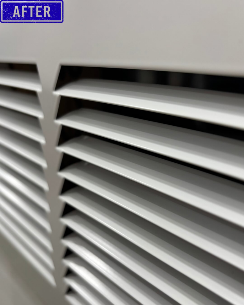 A sparkling clean air vent after professional cleaning by Top Tier Philly in Philadelphia, PA.