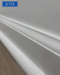 Freshly cleaned baseboards after a house cleaning service by Top Tier Philly in Philadelphia, PA.