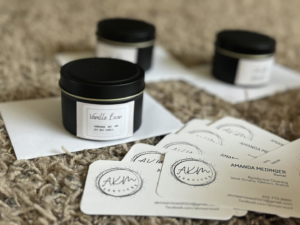 AKM Services residential cleaning business cards with contact information in Omaha, NE