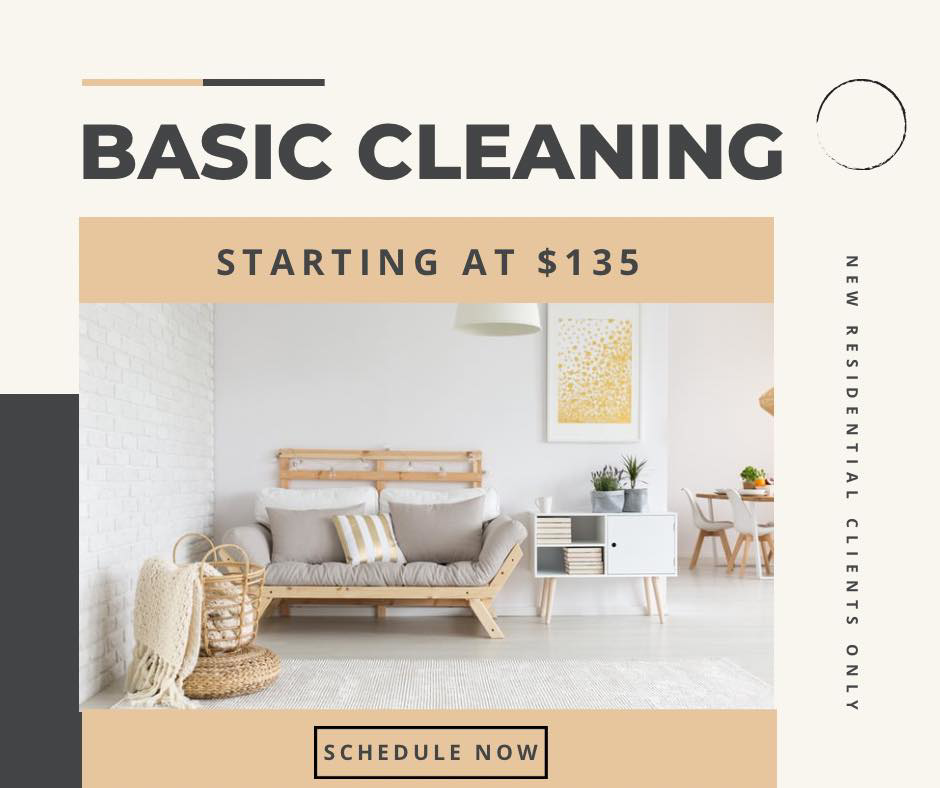 A clean and tidy living room, showcasing the results of basic cleaning services by Gus Pro Cleaning in Columbus, OH.