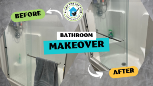Before and after comparison of a sparkling clean bathroom shower by Right the 1st Time LLC in Indianapolis, IN