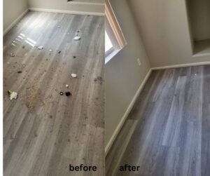 Before and after view of a clean floor after professional cleaning by Las Vegas Janitorial Services in Las Vegas, NV