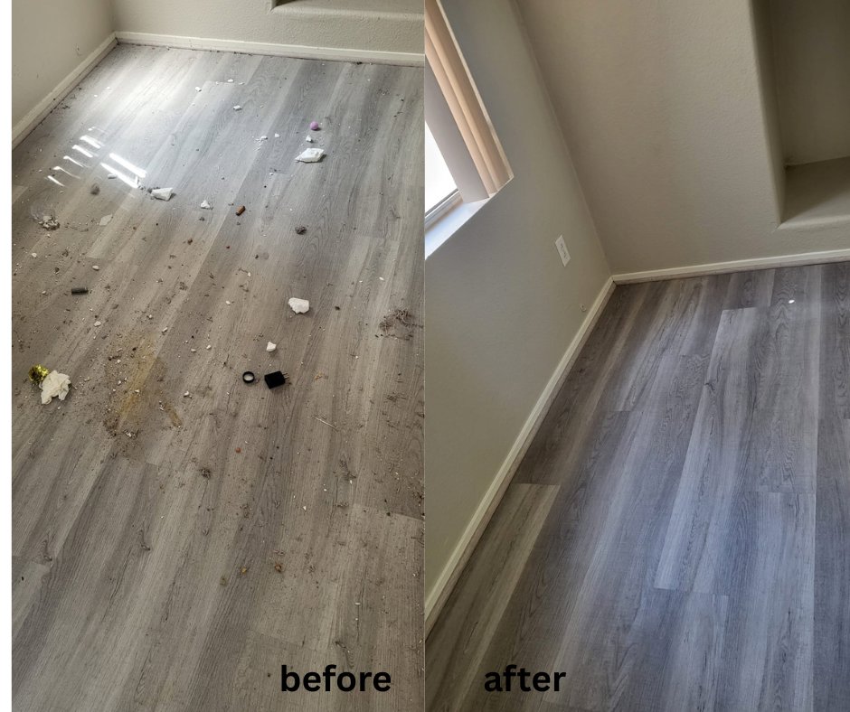 Before and after view of a clean floor after professional cleaning by Las Vegas Janitorial Services in Las Vegas, NV