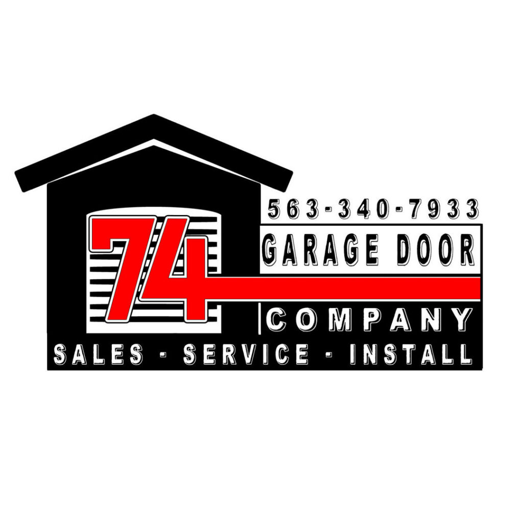 Before and after a garage door replacement by 74 Garage Door Company in Lake Park, FL, showing a new brown door