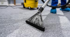 Close-up of a carpet cleaning machine performing extraction, a specialized service by ABF Professional Cleaning Inc in Jackson, WY.