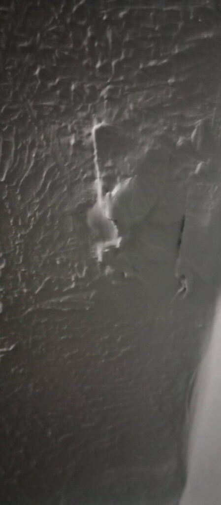 Close-up of a ceiling showing clear signs of water damage, inspected by Property Doctors, Inc. in Denver, CO.