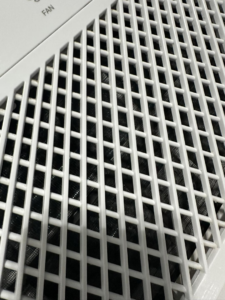 A clean air vent grille after thorough dusting by Lake Area Cleaning Services in Lake Charles, LA