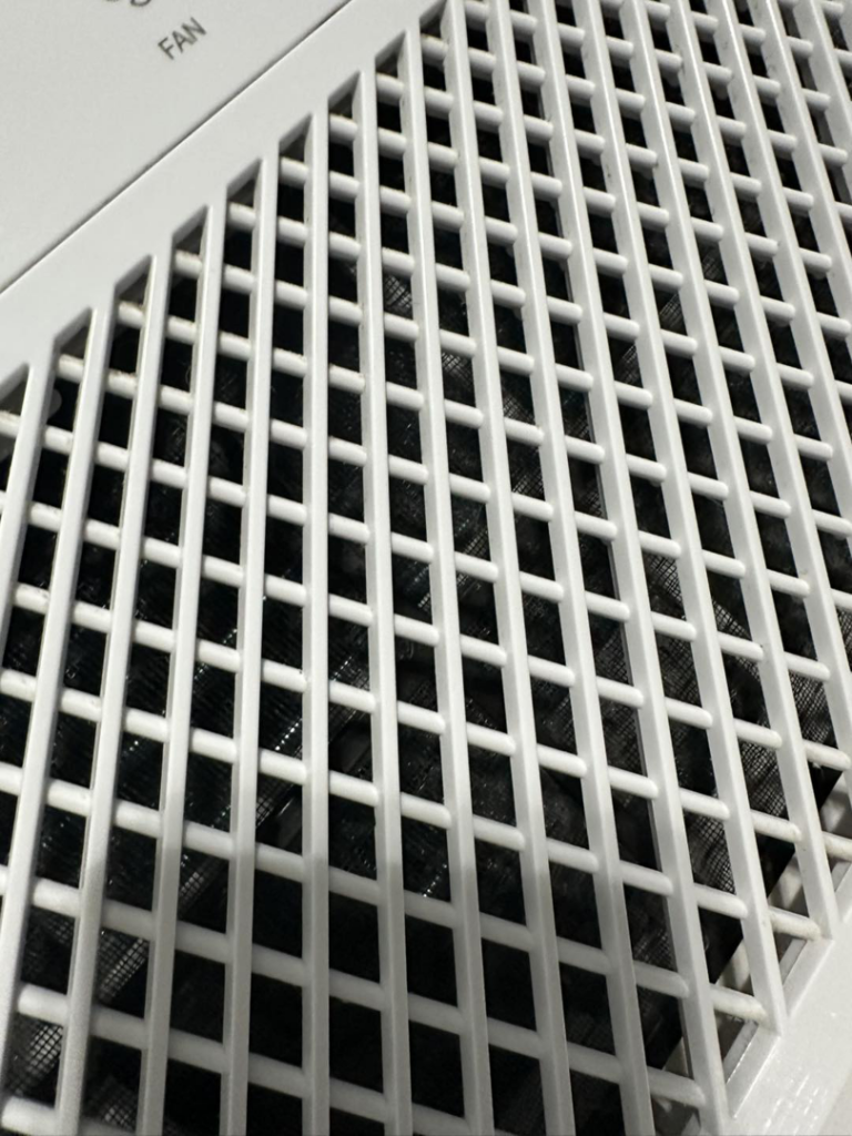 A clean air vent grille after thorough dusting by Lake Area Cleaning Services in Lake Charles, LA